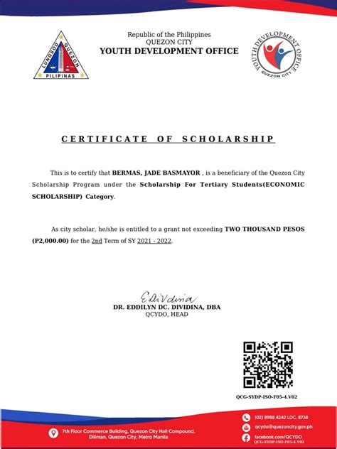 Youth Development Office: Republic of The Philippines Quezon .